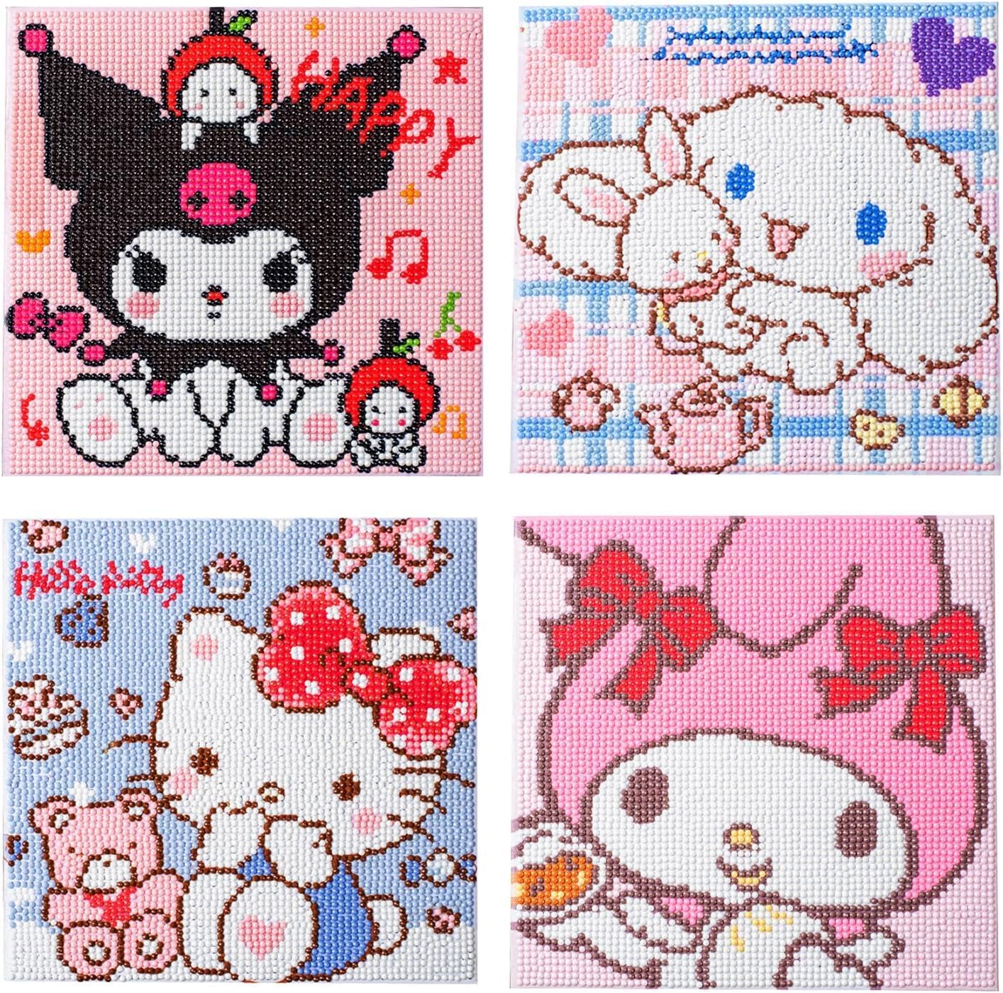 5D Cute Diamond Painting Kits for Kids 4 PCS